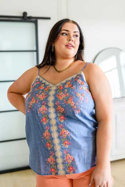 Take Me To Greece Embroidered Tank