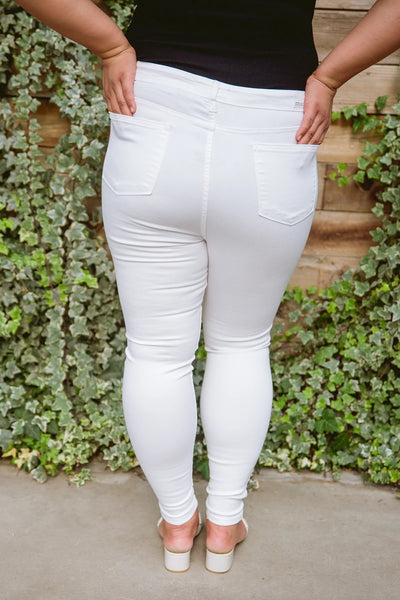 Judy Blue Talia High Waisted White Skinny Jeans