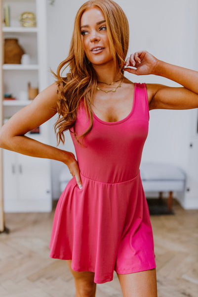 Pink Sleeveless Skort Dress