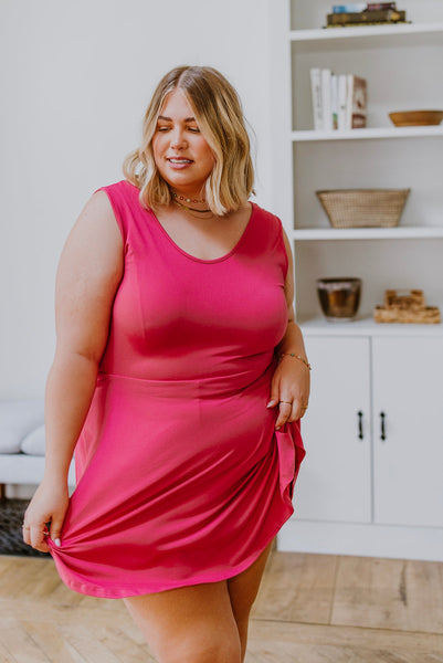 Pink Sleeveless Skort Dress