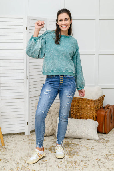 Mineral Wash Tie Up Sweater