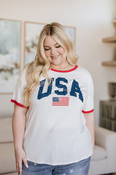 USA Ringer Tee