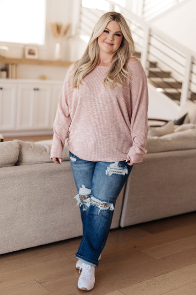 Light Pink Ribbed Waffle Top