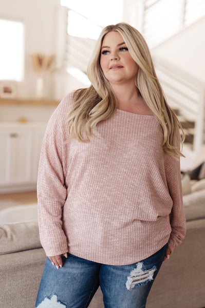 Light Pink Ribbed Waffle Top