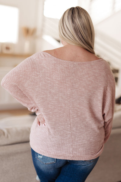 Light Pink Ribbed Waffle Top