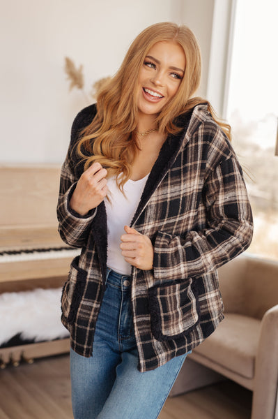 Reversible Plaid Sherpa Shacket