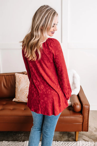 Red Leopard Blouse