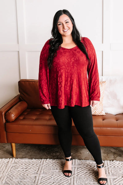 Red Leopard Blouse